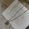 Elegant S925 sterling silver necklace featuring a heart pendant on textured paper - Persimmon Lucky Style (XL350)