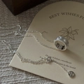 S925 sterling silver necklace with textured cylindrical pendant on a warm gift card - 925 Silver / Textured Circle Style (XL327)