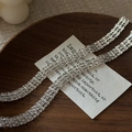 Scintillante bracciale multistrato in argento S999 su sfondo di vassoio in legno caldo - Bracciale a Griglia a Rombi (24SL51) / Argento 990