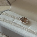 Elegante collana in argento S925 con ciondolo in quarzo rutilato e confezione - Stile Quarzo Rutilato Ovale (TLW131)