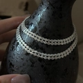 S999 sterling silver bracelet with laser-cut phoenix tail pattern and glossy finish - 990 Silver / Double-row Phoenix Tail Braided Style (1SL13)