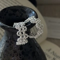 Minimalistischer S925 Sterling Silber Perlenring mit Vintage-Struktur-Finish - Silber Perlen Wellen Stil (EHY144) / 925er Silber