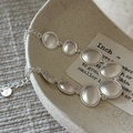 Minimalist S925 sterling silver bracelet with oval matte links on ceramic dish - 925 Silver / Matte Silver (SLS174)