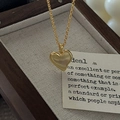 Collar vintage con colgante de corazón de oro mate en plata 925 y cadena de eslabones - Plata 925 / Dorado