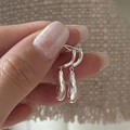 Minimalistische S925 Sterling Silber Lava-Ohrringe in Roségold-Finish für Damen - 925er Silber / Unregelmäßiges Flüssigmetall-Stil (EHR100)