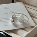 Minimalist S925 silver ring featuring brushed texture and asymmetric geometric design - Adjustable Open / Silver (JZD088)
