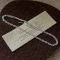 Pulsera mínima de plata de ley S925 con cierre de barra en T sobre papel artístico - Estilo de Cierre Retro (SLS188) / Plata 925
