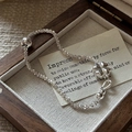 Elegant S925 sterling silver four-leaf clover bracelet in a premium wooden jewelry box - Clover Pendant (SLS176) / 925 Silver