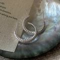 S925 sterling silver hoop earrings with vintage geometric pyramid texture finish - 925 Silver / Silver (EHN075)
