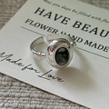 Verstellbarer Ring aus S925 Sterlingsilber mit ovalem Seraphinit-Edelstein im Retro-Stil - Einstellbar Offen / Seraphinit Textur Stil (JZF132)