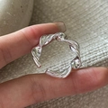 Minimalistischer S925 Sterlingsilber Ring mit gedrehtem Seil-Design und offener Band - Glänzender Stil (JZH123)