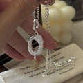 Collana in argento sterling S925 con pendente geometrico e cristallo giallo - Collana Geometrica Irregolare (XL395) / Argento 925
