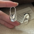 Polished S925 sterling silver teardrop earrings with a modern minimalist U-shaped design - 925 Silver / Silver-EHL096