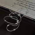 Elegant S925 sterling silver bamboo chain necklace with polished teardrop pendants - Bamboo Bead Style (XLV138) / 925 Silver