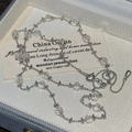 S925 sterling silver necklace with transparent faceted crystals in a jewelry gift box - 925 Silver / Silver (XLT205)