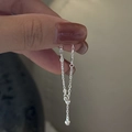 Minimalist S925 sterling silver chain ring with a delicate polished bead detail for women - Adjustable Open / Minimalist Fine Chain (JZA171)