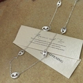 Minimalistische S925 Sterling Silber Halskette mit poliertem Schweinenasen-Gliederdekor - 925er Silber / Silber (XLT122)