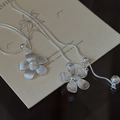 S925 silver vintage flower pendant necklace with brushed and polished finishes - Silver Brushed Flower Style (XLT156) / 925 Silver