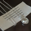 Minimalist S925 sterling silver necklace with textured oval hammered pendant - 925 Silver / Silver (XLT163)