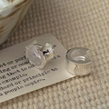 Orecchini a cerchio a C in argento sterling S925 con superficie lucida rifinita - Stile Geometrico Largo Lucido (EHJ090) / Argento 925
