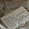 Collana minimalista in argento sterling S925 con pendente a spirale opaca su catena sottile - Argento 925 / Ciondolo a Spirale Argento(XLT158)