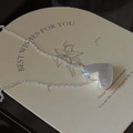 S925 sterling silver heart necklace with brushed metal finish on a gift card - Brushed Heart Necklace (TLW136)