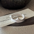 Minimalistischer S925 Sterling Silber Ring mit matter Oberfläche und wellenförmigem Design - Einstellbar Offen / Silber