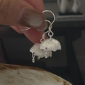 Orecchini a ombrello in argento sterling S925 con finitura vintage opaca spazzolata - Argento 925 / Argento