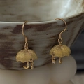 Orecchini pendenti a ombrello vintage in argento S925 dorato con cristalli a goccia - Argento 925 / Oro
