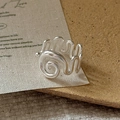 Minimalist S925 sterling silver ring with unique wavy texture and spiral wave design - Adjustable Open / Irregular Spiral Wave Style (JZD085)