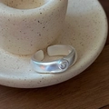 Minimalist S925 sterling silver open ring with vintage swirl embossed design - Adjustable Open / Matte Vortex Style (JZA194)