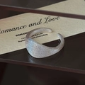 Bague ouverte minimaliste en argent sterling S925 avec une finition brossée vintage - Style Minimaliste Brossé(JZA156) / Ouvert Réglable