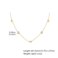 Goldene Edelstahlkette mit Schleifen-Akzenten und klaren herzförmigen Kristallen - Schleife Herz Stil (NC-2393G03)