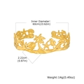Women's gold ocean theme stainless steel open bangle with sea life and palm tree motifs - Gold (B-745G)
