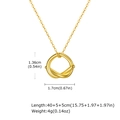 Minimalist gold knot pendant necklace with geometric circular rings and size specifications - Gold Knotted Circle (PNB-081G)