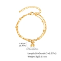 Double-layered gold cherry bracelet in stainless steel with bead chain and lobster clasp - Double Layer Cherry Style (BR-2575G)