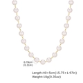 Details der goldenen Y-Perlenkette mit 0,78 cm Perle und 45 cm Länge inklusive Verlängerung - Kurze Halskette (NC-2509G)