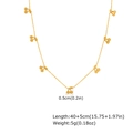 Collana in acciaio inossidabile dorato con ciondoli a ciliegia, perline e catena regolabile - Stile Multi-Ciliegia a Catena Sottile (NC-2237G02)