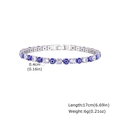 Detail showing 17cm Evil Eye tennis bracelet with blue stones and clear cubic zirconia - 17cm / Silver
