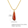 Details zu Bernstein-Harzanhänger in Tropfenform mit goldenen Kugelkette und Abmessungen - Bernsteinfarbenes Wassertropfen-Anhänger-Halskette (NC-2489G)