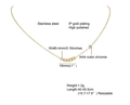Collar de acero inoxidable chapado en oro IP pulido con circonita AAA - Dorado