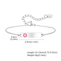 Detaillierte Größentabelle für Kinderarmband aus Edelstahl mit Blume und Herzanhänger - Silber
