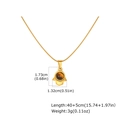 Detailweergave van de gouden Hamsa-hand met tijgeroogsteen en exacte afmetingen erbij - Hamsa Hand Hanger Alleen (Zonder Ketting) (PN-2332G)