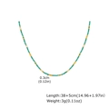 Dettaglio della collana con perle verdi sfaccettate da 3mm, perle bianche e tocchi oro - NC-2730G02 / Verde Turchese