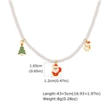 Weihnachtsperlenkette mit Emaille-Anhängern von Weihnachtsmann, Schneemann und Baum - Weihnachtselement Perlenkette (NC-1256G)