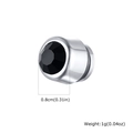 Detail view of 0.8cm black zircon magnetic earring with silver base size and weight specs - Black 8MM (ES-331SB-1-8MM)
