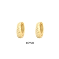 Χρυσά σκουλαρίκια huggie 10mm S925 ασήμι με σχέδιο στάχυ και πλεκτή υφή μετάλλου - Χρυσό (10mm)