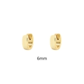6mm minimalist gold-plated S925 sterling silver hoop earrings for men and women - 925 Silver / Golden Color (6mm)