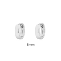 Minimalist 8mm S925 sterling silver hoop earrings with polished silver finish - 925 Silver / Platinum Color (8mm)