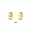 Classic 8mm golden S925 sterling silver hoop earrings with secure click-top closure - 925 Silver / Golden Color (8mm)